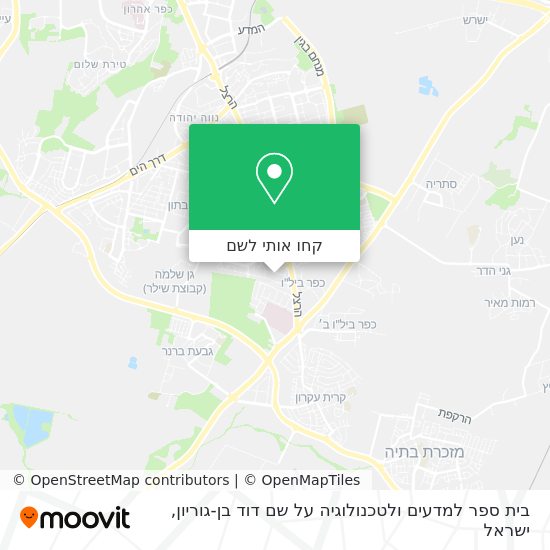 מפת בית ספר למדעים ולטכנולוגיה על שם דוד בן-גוריון