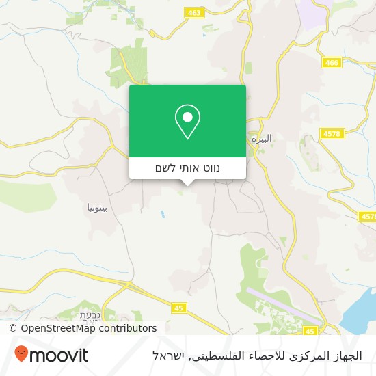 מפת الجهاز المركزي للاحصاء الفلسطيني