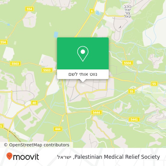 מפת Palestinian Medical Relief Society