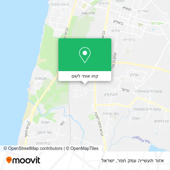 מפת אזור תעשייה עמק חפר