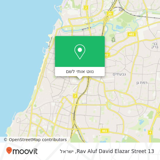 מפת Rav Aluf David Elazar Street 13