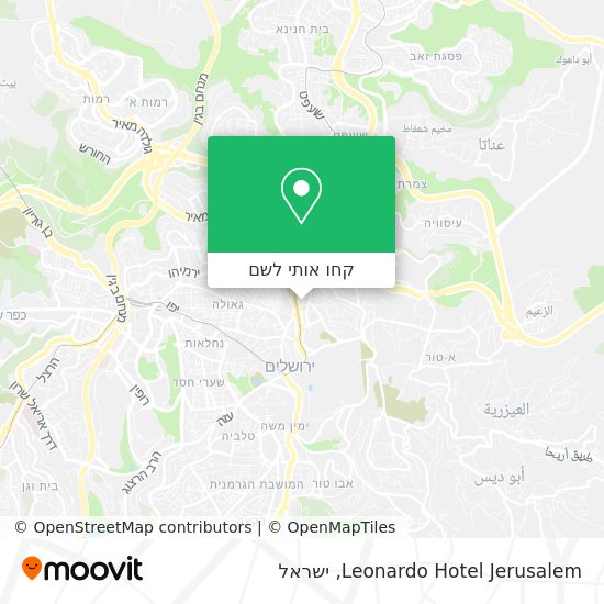 מפת Leonardo Hotel Jerusalem
