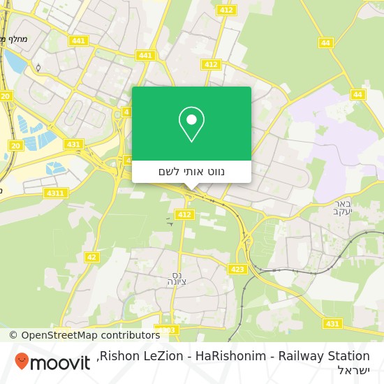 מפת Rishon LeZion - HaRishonim -  Railway Station