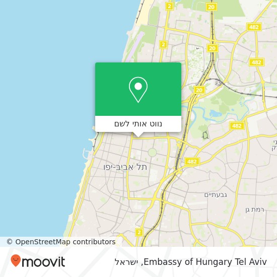מפת Embassy of Hungary Tel Aviv