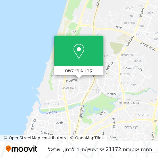מפת תחנת אוטובוס 21172 איינשטיין / חיים לבנון
