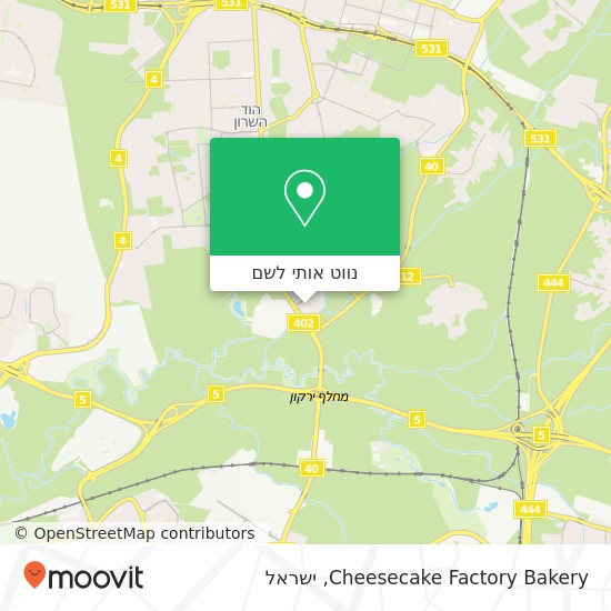 מפת Cheesecake Factory Bakery