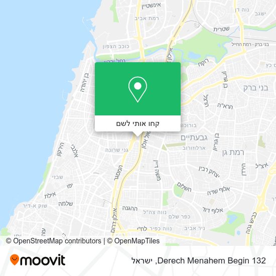 מפת Derech Menahem Begin 132