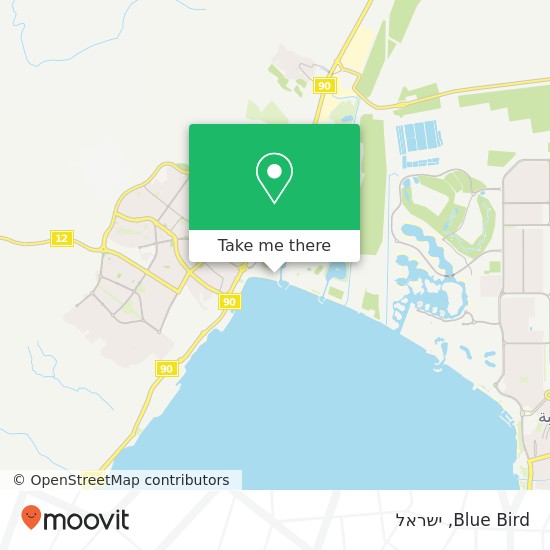 מפת Blue Bird, דרך פעמי השלום אילת, באר שבע, 88000