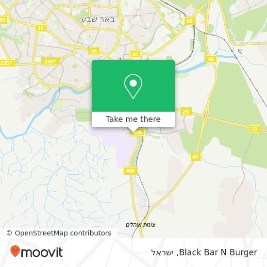 מפת Black Bar N Burger, קרית יהודית, באר שבע, 84000