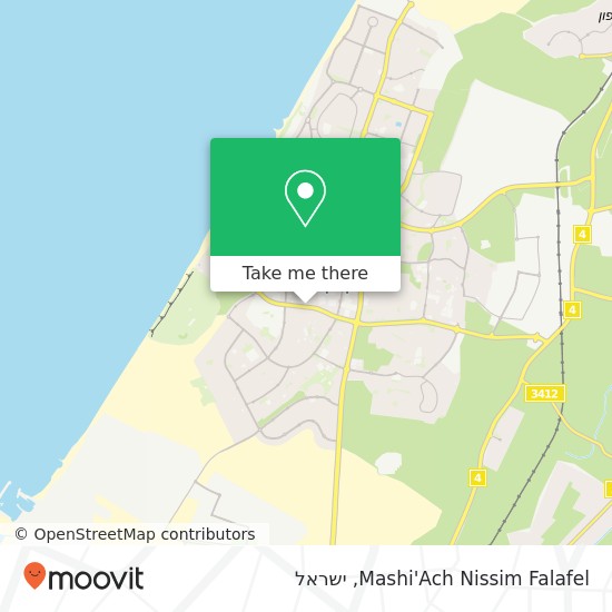מפת Mashi'Ach Nissim Falafel, שדרות בן גוריון מרכז נפתי, אשקלון, 78281