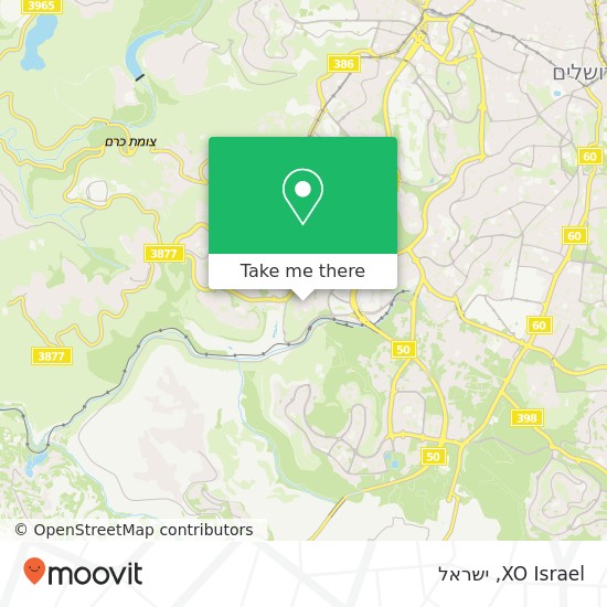 מפת XO Israel, הדישון מנחת, ירושלים, 96956