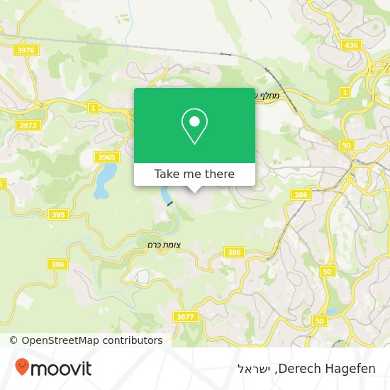 מפת Derech Hagefen, הגפן בית זית, 90815