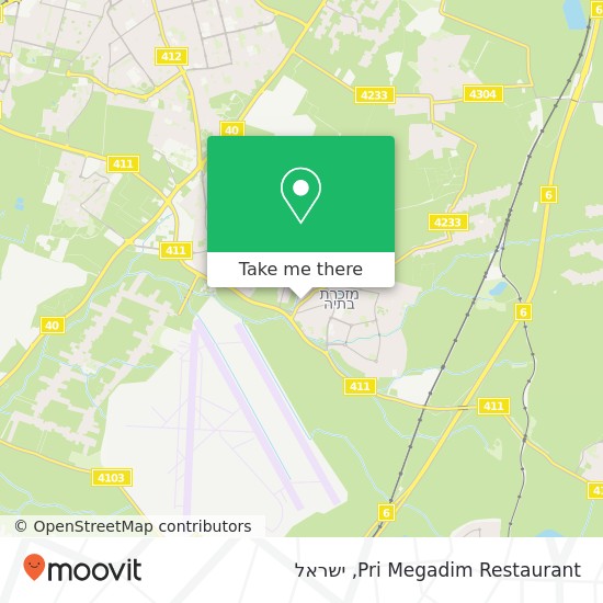 מפת Pri Megadim Restaurant, רוטשילד מזכרת בתיה, 76804
