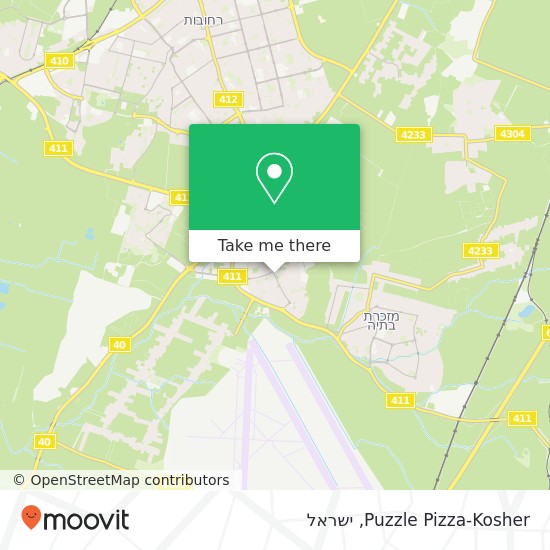 מפת Puzzle Pizza-Kosher, הרצל קרית עקרון, רחובות, 76920