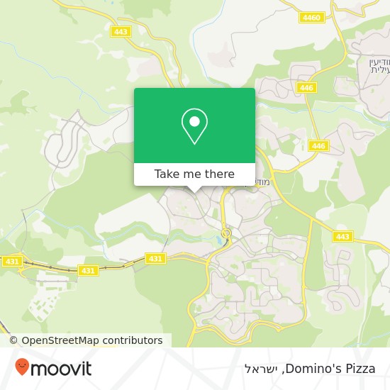 מפת Domino's Pizza, עמק זבולון מודיעין מכבים-רעות, רמלה, 71700