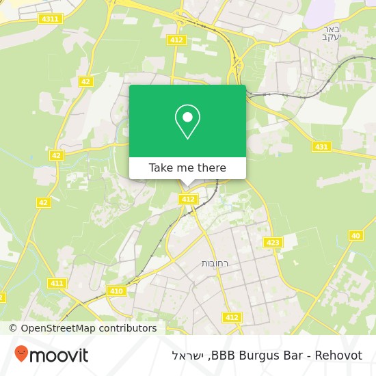 מפת BBB Burgus Bar - Rehovot, דרך מאיר וייסגל 2 רחובות, 76100