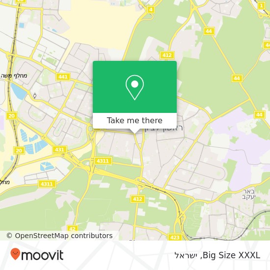 מפת Big Size XXXL, ז'בוטינסקי ראשון לציון, רחובות, 75000