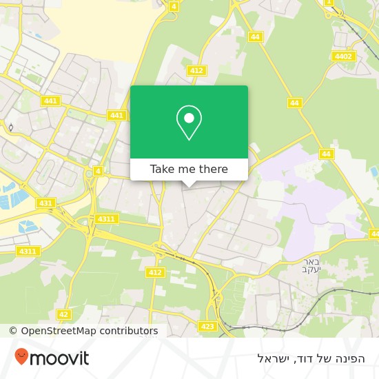 מפת הפינה של דוד, ירושלים ראשון לציון, רחובות, 75000