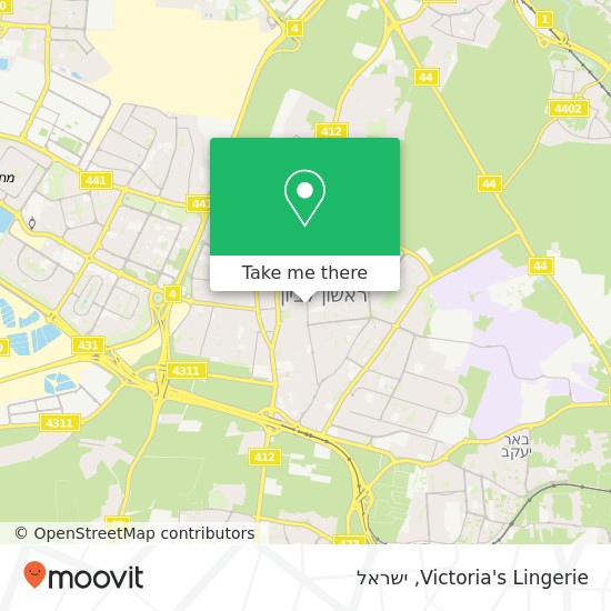 מפת Victoria's Lingerie, כיכר המייסדים ראשון לציון, רחובות, 75000
