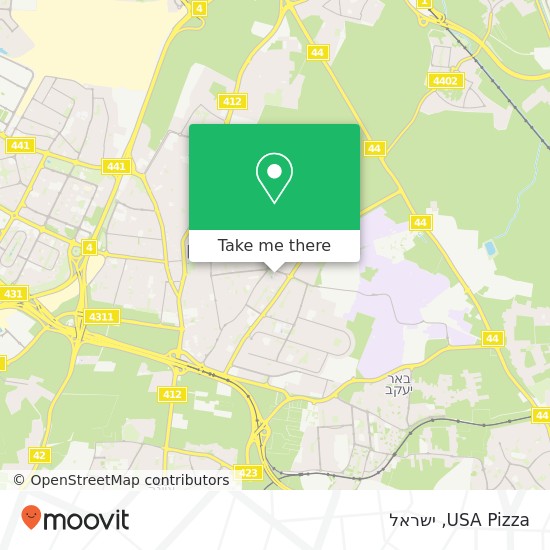 מפת USA Pizza, החוחית ראשון לציון, רחובות, 75544