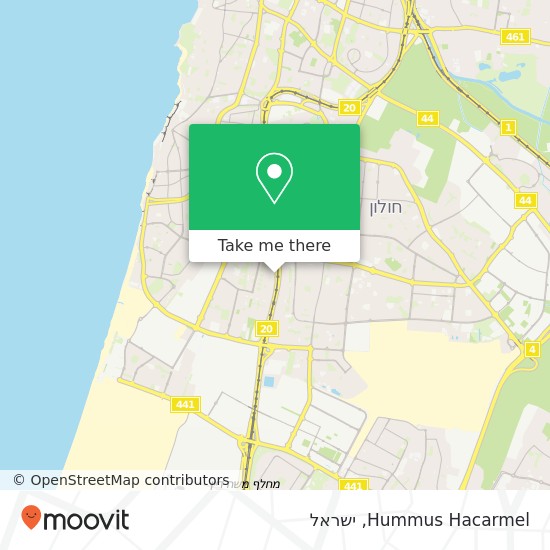 מפת Hummus Hacarmel, הכרמל רמת הנשיא, בת ים, 59000