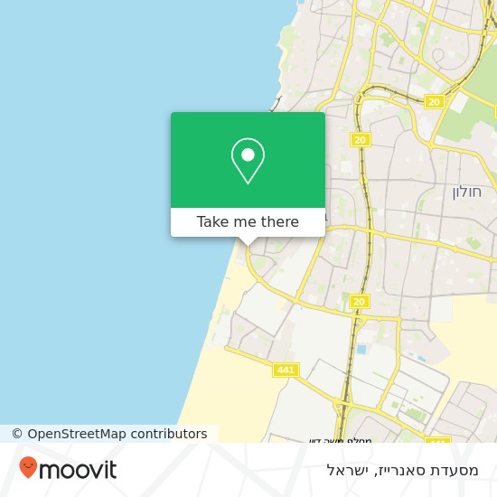 מפת מסעדת סאנרייז, בן גוריון בת ים, תל אביב, 59560
