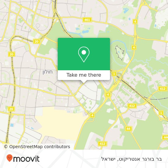 מפת בר בורגר אנטריקוט, חולון, תל אביב, 58000