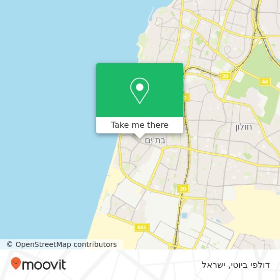מפת דולפי ביוטי, בלפור בת ים, תל אביב, 59631