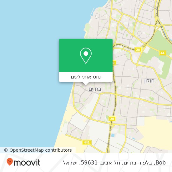 מפת Bob, בלפור בת ים, תל אביב, 59631