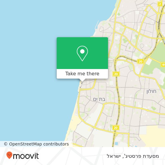 מפת מסעדת פרסטיג', בן גוריון בת ים, תל אביב, 59322
