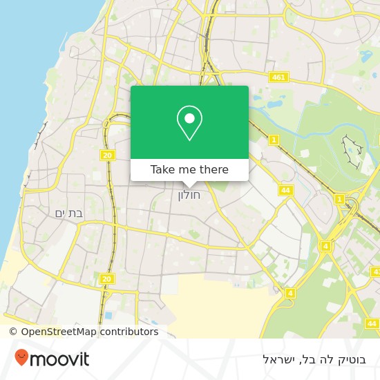 מפת בוטיק לה בל, סוקולוב חולון, תל אביב, 58292