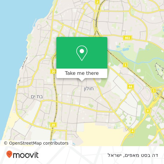 מפת דה בסט מאפים, שנקר אריה חולון, תל אביב, 58000