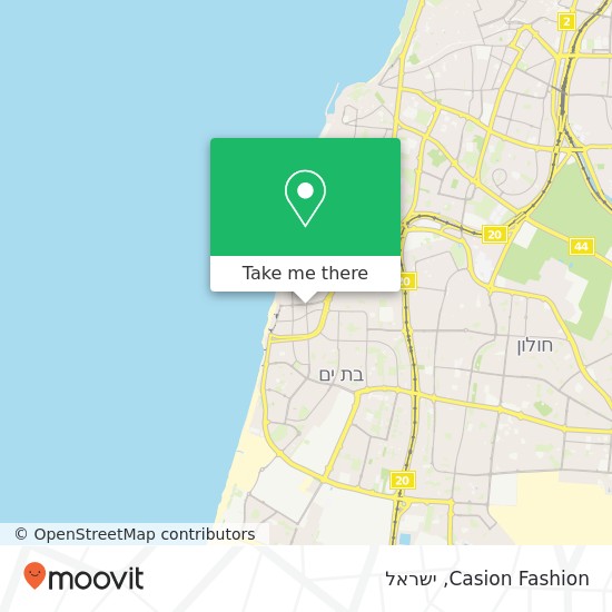 מפת Casion Fashion, בלפור בת ים, תל אביב, 59371