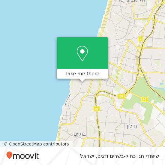 מפת שיפודי חג' כחיל-בשרים ודגים, עבודת ישראל תל אביב-יפו, תל אביב, 68088