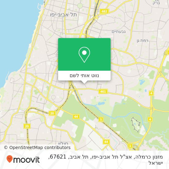 מפת מזנון כרמלה, אצ"ל תל אביב-יפו, תל אביב, 67621
