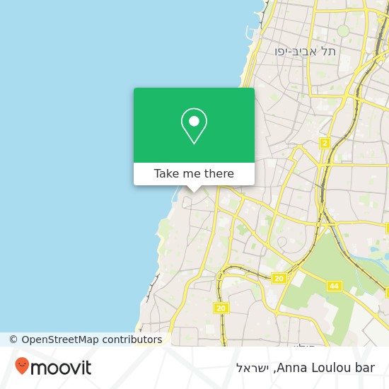 מפת Anna Loulou bar, הפנינים יפו העתיקה, נמל יפו, תל אביב-יפו, 68039