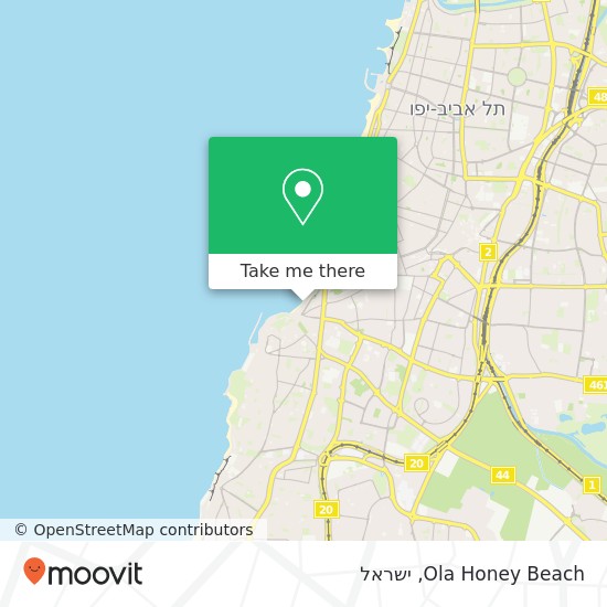 מפת Ola Honey Beach, צפון יפו, תל אביב-יפו, 60000