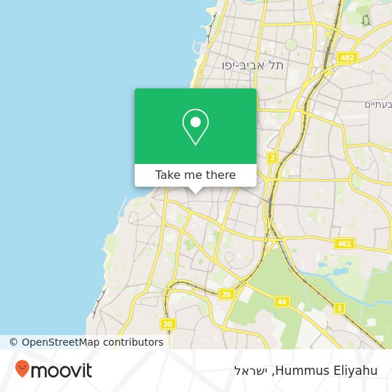 מפת Hummus Eliyahu, מעון פלורנטין, תל אביב-יפו, 66080