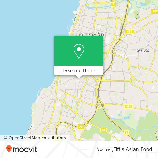 מפת Fifi's Asian Food, זבולון פלורנטין, תל אביב-יפו, 66524