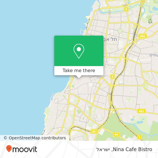 מפת Nina Cafe Bistro, נוה צדק נווה צדק, תל אביב-יפו, 65154
