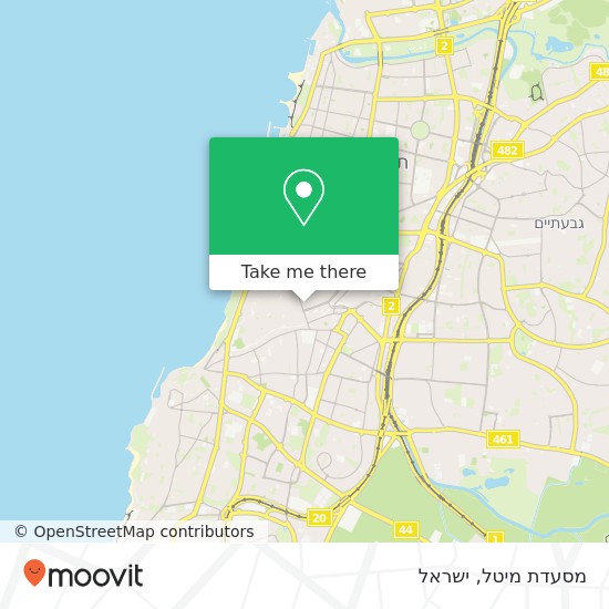 מפת מסעדת מיטל, אחד העם תל אביב-יפו, תל אביב, 67132