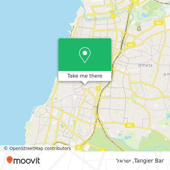 מפת Tangier Bar, יהודה הלוי 93 לב תל אביב, תל אביב-יפו, 67132