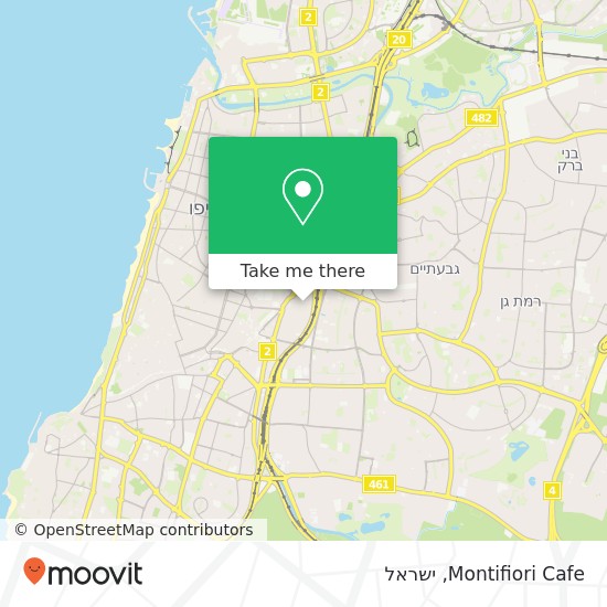 מפת Montifiori Cafe, שדרות יהודית מונטיפיורי, תל אביב-יפו, 67016