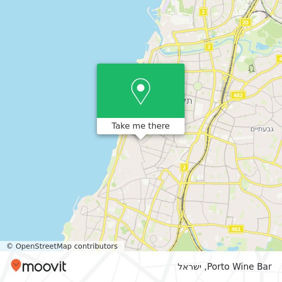 מפת Porto Wine Bar, טשרניחובסקי 6 לב תל אביב, תל אביב-יפו, 67132