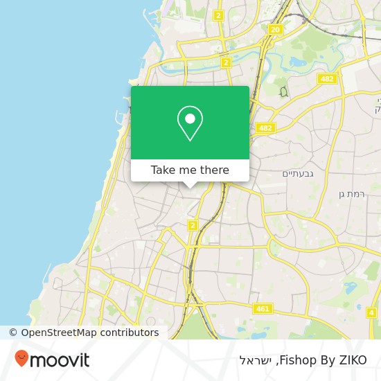 מפת Fishop By ZIKO, לאונרדו דה וינצ'י גני שרונה, תל אביב-יפו, 60000
