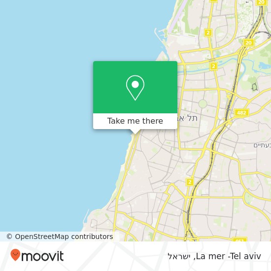 מפת La mer -Tel aviv, טיילת שלמה להט לב תל אביב, תל אביב-יפו, 63303
