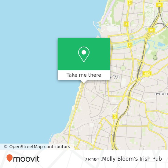מפת Molly Bloom's Irish Pub, הירקון הצפון הישן-האזור הדרומי, תל אביב-יפו, 63432