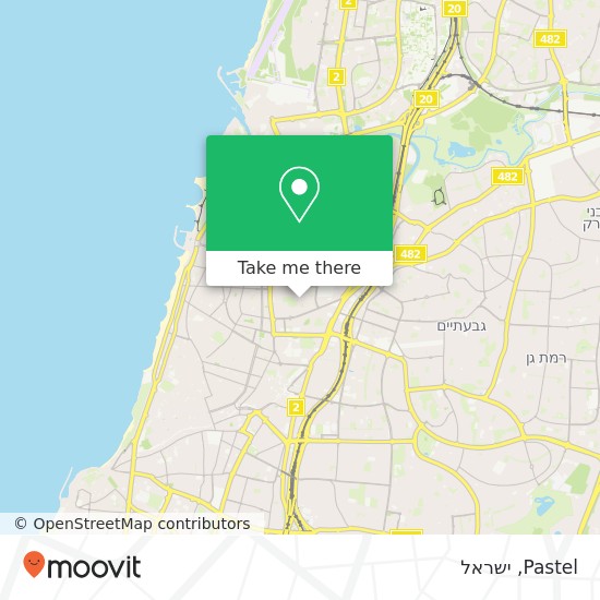 מפת Pastel, ברקוביץ הצפון החדש-האזור הדרומי, תל אביב-יפו, 64238