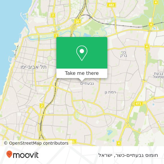מפת חומוס גבעתיים-כשר, כצנלסון גבעתיים, תל אביב, 53208