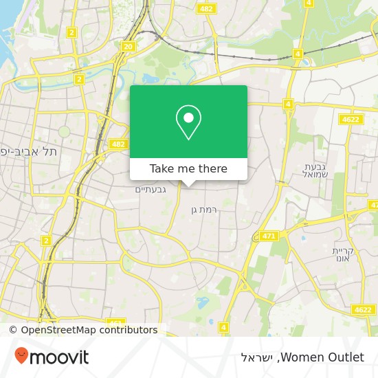 מפת Women Outlet, שדרות ירושלים רמת גן, תל אביב, 52352